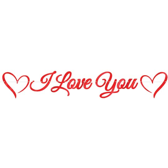 Beistle 6ft. Red Foil "I Love You" Streamer